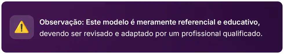 Observação do modelo de contrarrazões de apelação